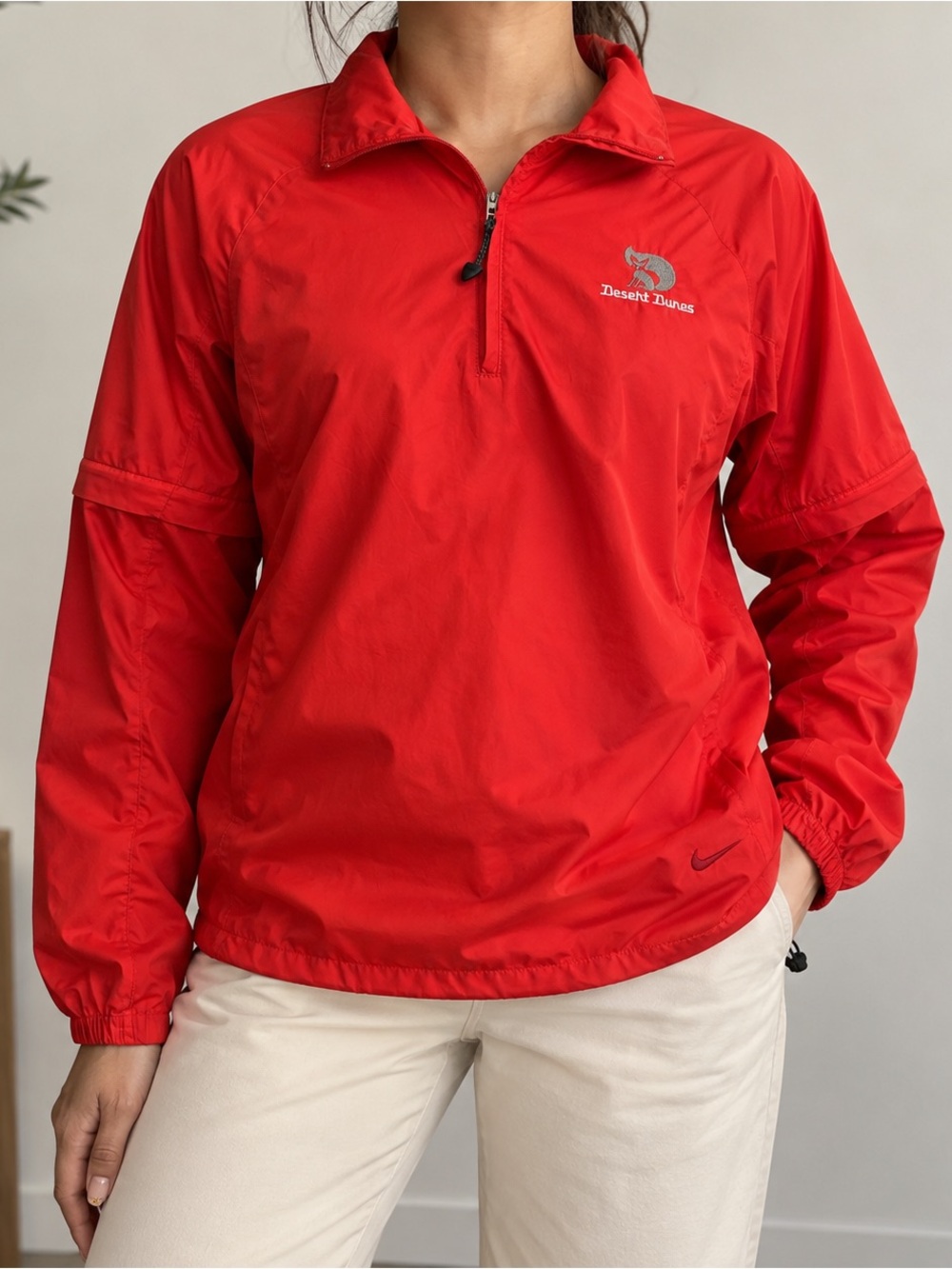 Vintage Nike Golf Clima-FIT Convertible Red Windbreaker – Size Medium (8–10)
